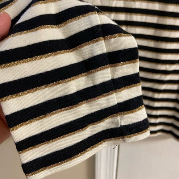 Talbots crewneck striped top pima cotton long sleeves Medium - Picture 3 of 6